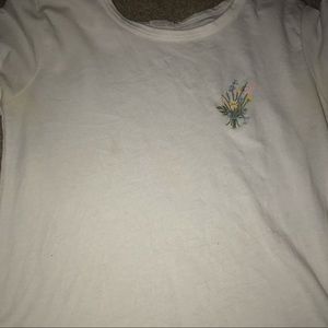 BRANDY MELVILLE! White tee with flower detail